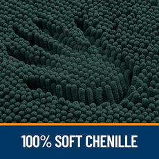 OLANLY Bathroom Rugs 36x24, Extra Soft Absorbent Chenille Bath Rugs, Rubber Backing Quick Dry, Machine Washable Bath Mats for Bathroom Floor, Tub and Shower, Home Decor Accessories, Blackish Green