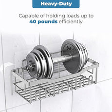 Fab Glass and Mirror 5-Pack Shower Caddy, Chrome- Shower Organizer & Shelves for Efficient Storage, Bathroom Caddy for Wall Organizer, Durable Showers Wall Caddy