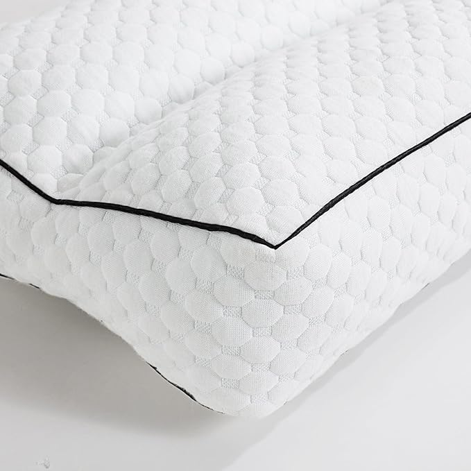 HOMBYS Shredded Memory Foam Knee Pillow for Side Sleepers, 5.5" Height Pillow Between Legs for Aligns Spine & Relieves Pressure Hip & Leg Elevation, Supportive Pillow for Pregnancy, Sciatic,White