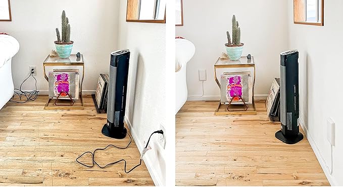 Sleek Socket Original & Patented Ultra-Thin Outlet Concealer With Cord Kit, Flat Extension With Multi Outlets Power Strip, Ideal for Home Improvement, Hide Bulky and Messy Cords