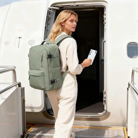 Vacuum Compression Backpack, Travel Vacuum Backpack with Electric Vacpack Pump, Flight Approved Carry On Personal Item Suitcase Luggage for Men Women, Dark Green, Large