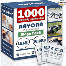 1000 Count Lens Wipes for Eyeglasses – Pre-Moistened, Individually Wrapped Eyeglass Cleaning Wipes – Scratch-Free, Streak-Free Glasses Cleaner Wipes for Sunglasses & Camera Lens – Bulk Pack