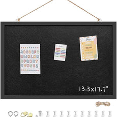 13.3x17.7 Inch Cork Board for Wall Hanging with Linen, Bulletin Board with Push Pins, Mounted Memo Message Board for Home Office Decor, Dorm Room Essentials, Classroom Organization