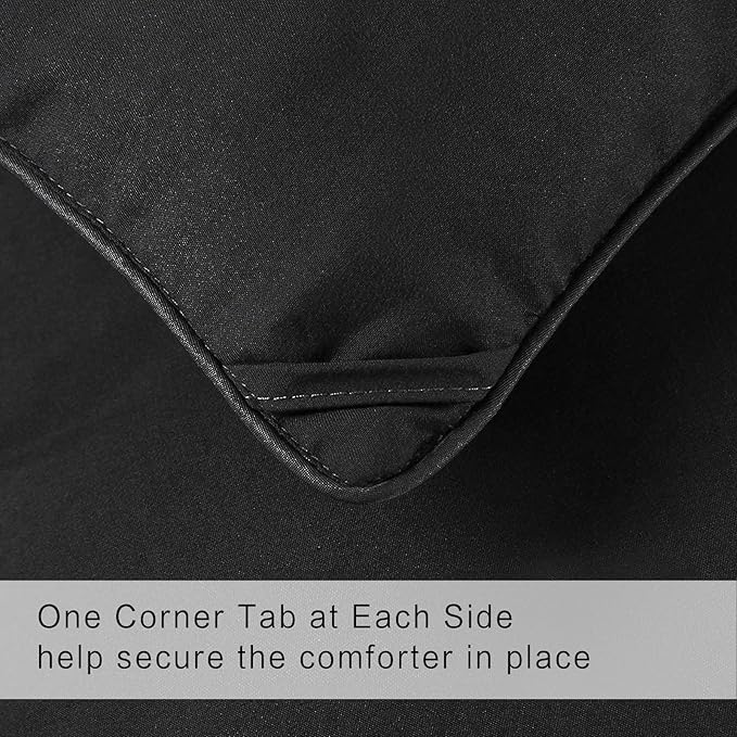 COHOME Quilted California King Size Comforter - All-Season Down Alternative Duvet Insert - Luxury Hotel Winter Warm Black Comforter with Anti-Clump Tech & 8 Tabs- Reversible（96"x104"）