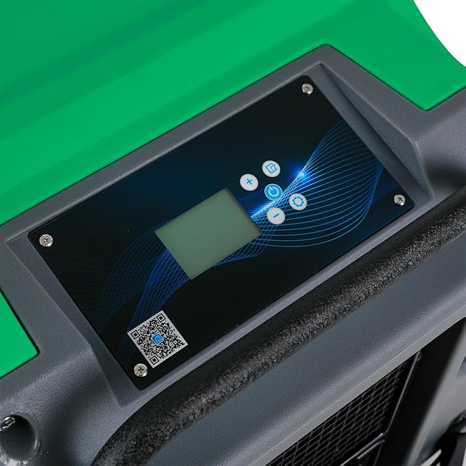 MOUNTO 310 Pints LGR Commercial Dehumidifier with Built-In Pump and Drain Hose – Portable, Heavy-Duty Dehumidifier with Wheels for Basements, Garages, Home, and Job Sites (Green)