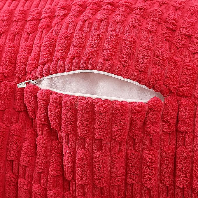 Reading Pillow for Sitting in Bed, Large Backrest Reading Pillow with Arm Rest,Back-Rest Support Cushion for Sit Up on Couch, Sofa, and Floor, Dorm Essentials (Red Corduroy, Standard(17"))