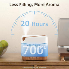 ASAKUKI 700 ml Premium Essential Oil Diffuser, 5 in 1 Ultrasonic Aromatherapy Fragrant Oil Vaporizer Humidifier, Timer and Auto-Off Safety Switch, 7 LED Light Colors