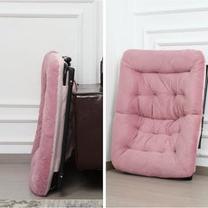 Comfy Saucer Chair for Adults, Soft Faux Fur Bedroom Chair with Ottoman, Accent Dorm Chairs, Living Room Reading Chairs and Footstool, Folding Lounge Seat for Teens, X-Large, Dusky Pink