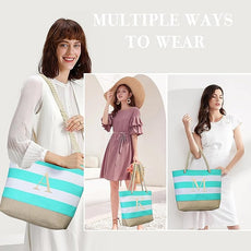 YOOLIFE Beach Bags for Women - Travel Canvas Beach Tote, Pool Waterproof Bag, Travel Essentials, Gifts for Women Birthday