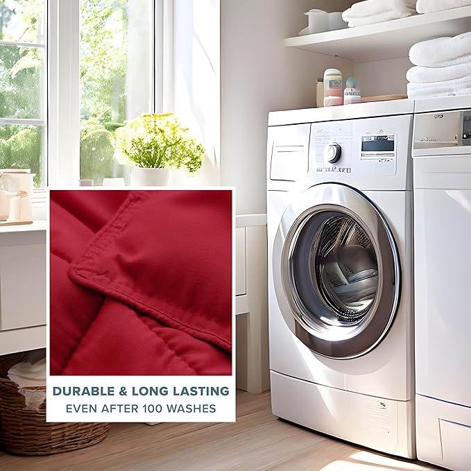 Bare Home Comforter Set - Full Size - Ultra-Soft - Goose Down Alternative - Premium 1800 Series - All Season Warmth (Full, Red)