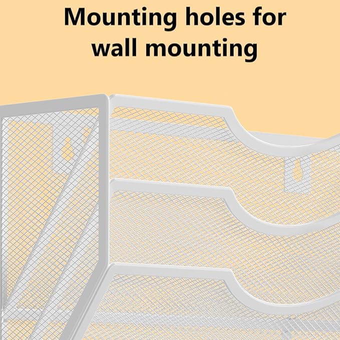 Kuntine.B Wall File Organizer (White, 3 Tier)