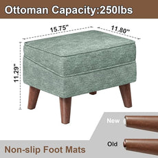 Small Footstool Ottoman, Footstool with Adjustable Lid, 11