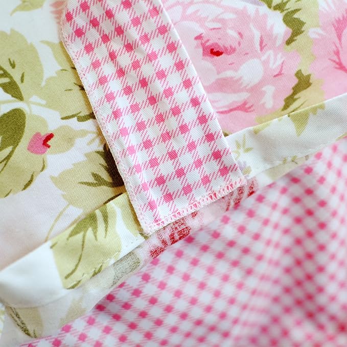 FADFAY Cotton Bed Sheets Set Shabby Rose Floral Print Sheet Bedding 4-Piece Twin Size