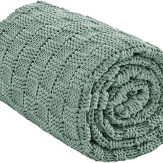 Knitted Weighted Blanket for Adult, No Beads Heavy Blanket 70” x 90'' 20lbs, Breathable Chunky Knit Blanket, Cooling Weighted Blanket for Hot Sleepers, Christmas Home Decor (Light Green)