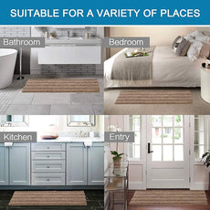 H.VERSAILTEX Bath Rugs for Bathroom Non Slip Bath Mats Extra Thick Chenille Striped Bath Rug Runners 47