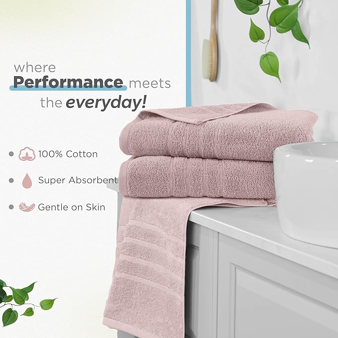 Martex 2-Pack Ultimate Performance Bath Sheet Set – 100% Cotton – 33” x 65” – Extra Large Bath Towels – Versatile – Low-Linting – Supersoft Bathroom Set – Super Absorbent – Easy Care – Crystal Pink