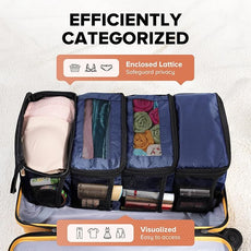 Suitcase Organizer, Travel Luggage Organizer Hanging Shelves Packing Cube Closet/Collapsible Portable Travel Organizer for Carry-on