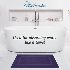 Cotton Paradise 100% Cotton Bath Mats for Bathroom Floor Set of 2 Pack, 20x34 Soft Absorbent Washable Quick Dry Tub Bathmat, Purple Towel Bath Mat