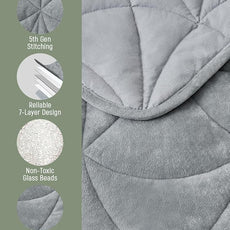 Weighted Lap Blanket 7 lbs for Adults, Luxury Soft Small Weighted Blanket, Compact Portable Weighted Lap Pad for Relaxation, Sleeping, Travel, All-Season Use, Light Grey, 40