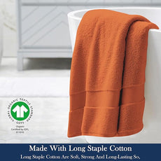 Delara Organic Cotton Luxuriously Plush Bath Towel Pack of 4 | GOTS & OEKO-TEX Certified | Premium Hotel Quality Towels | Feather Touch Technology|650 GSM Long Staple|Soft, Quick Dry & Ultra-Absorbent
