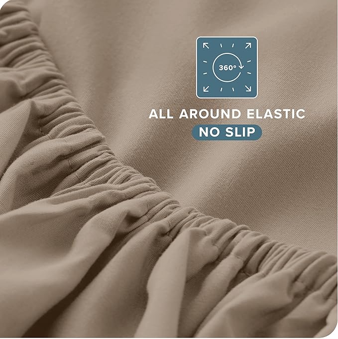 Bare Home Full Sheet Set - Luxury 1800 Ultra-Soft Microfiber Full Bed Sheets - Double Brushed - Deep Pockets - Easy Fit - 4 Piece Set - Bedding Sheets & Pillowcases (Full, Pebble)