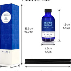 Reed Diffuser Set with Sticks 3.7 Oz, Vanilla, Coconut & Milk Scented Fragrance Oil Diffuser for Home Bedroom & Kitchen, Long-Lasting Room Air Freshener, Mind & Body Aromatherapy, Gift Idea