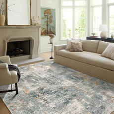 Lahome Washable 5x7 Area Rugs for Living Room, Grey Neutral Modern Abstract Rug for Bedroom Non Slip, Soft Contemporary Low Pile Indoor Carpet for Dorm Guest Dining Room Table Apartment