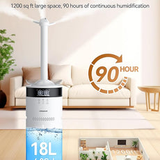 VAGKRI Humidifier Large Room, 18L Ultrasonic Cool Mist Humidifiers for Bedroom, Up to 1200 sq ft, 5 Mist Levels & Auto Mode, Quiet Humidifier for Plants, Baby, Whole House, Home with 2 Extended Tubes