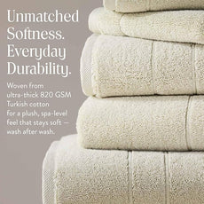 Brooklinen Super-Plush Bath Sheet and Hand Towel Set - 2 Bath Sheets 2 Hand Towels - Cotton, Highly Absorbent (Stone)