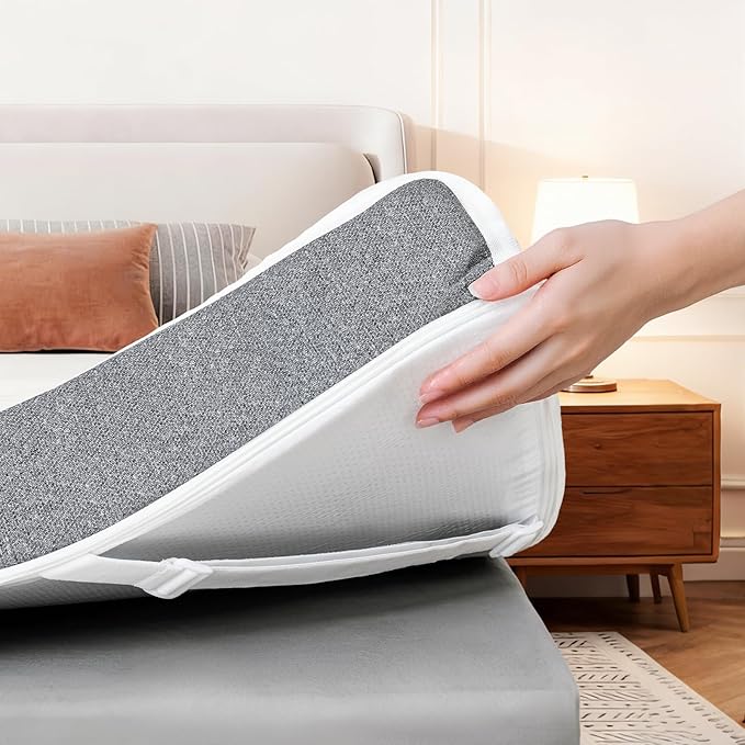 Firm Cooling Mattress Topper Queen Size 3 Inch, Cooling Gel & Bamboo Charcoal Memory Foam Mattress Topper for Back Pain Relief, Dual-Layer Foam Bed Pad with Removable Cover