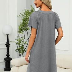 Ekouaer Women Robe Zipper Front Mumu Duster Robes Zip Up Housecoat Soft Sleepwear with Pockets