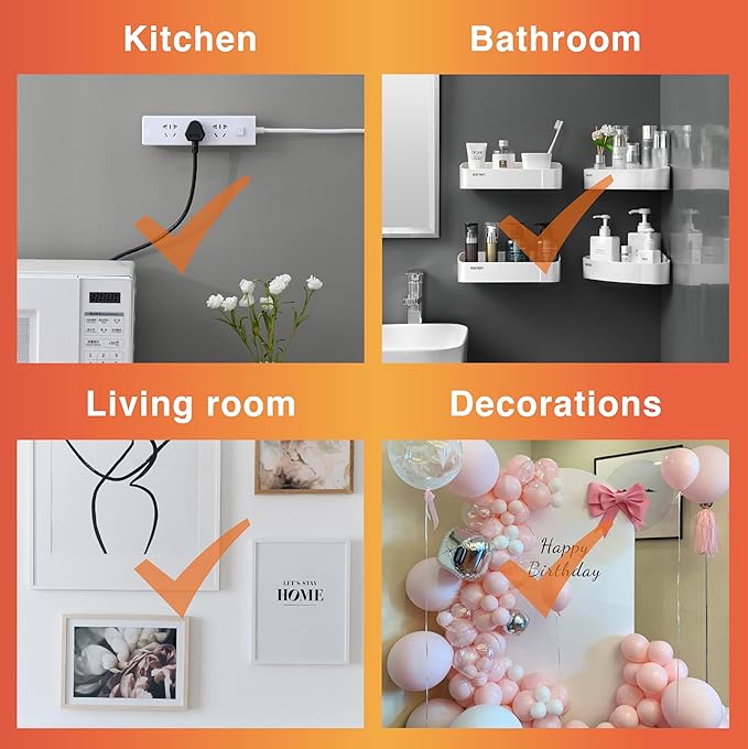 180-Pairs(360 Strips) Large Picture Hanging Strips Heavy Duty, Removable Hook and Loop Tape Picture Hanger Damage Free, Waterproof Adhesive Strips for Frame Hanging, Heavy Duty