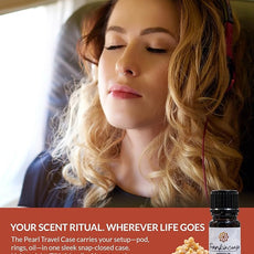 Essence Pearl Travel Case - Wearable Aromatherapy Kit with Nasal Diffuser Rings, Soaking Bay, and 5mL Essential Oil – Portable Wellness Gift Set for On?The?Go Self Care