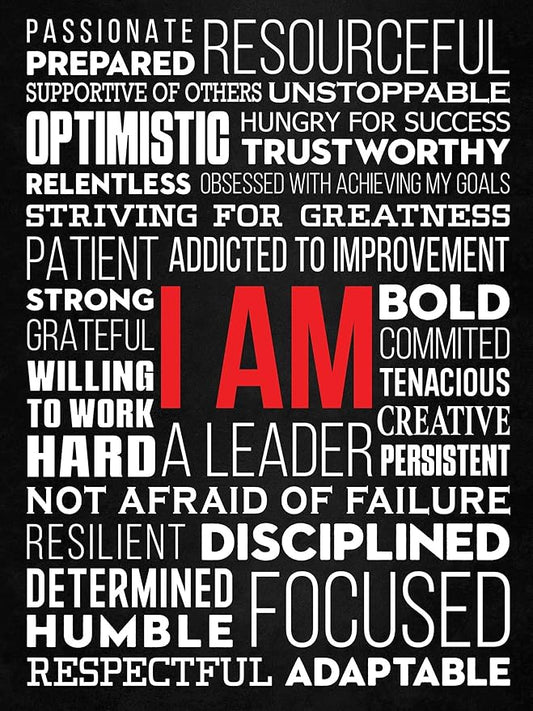 Office Wall Art Motivational Poster - 12 x 16 Inches Inspirational Wall Decor Print for Bedroom, Gym, Men, Boys, Teens (Unframed Cardstock)