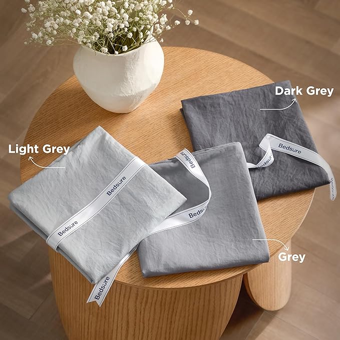 Bedsure Queen Size Comforter Set, Light Grey Soft Prewashed Bedding for All Seasons, 3 Pieces GentleSoft™ Warm Down Alternative Bed Set, 1 Lightweight Comforter (90"x90") and 2 Pillowcases (20"x26")