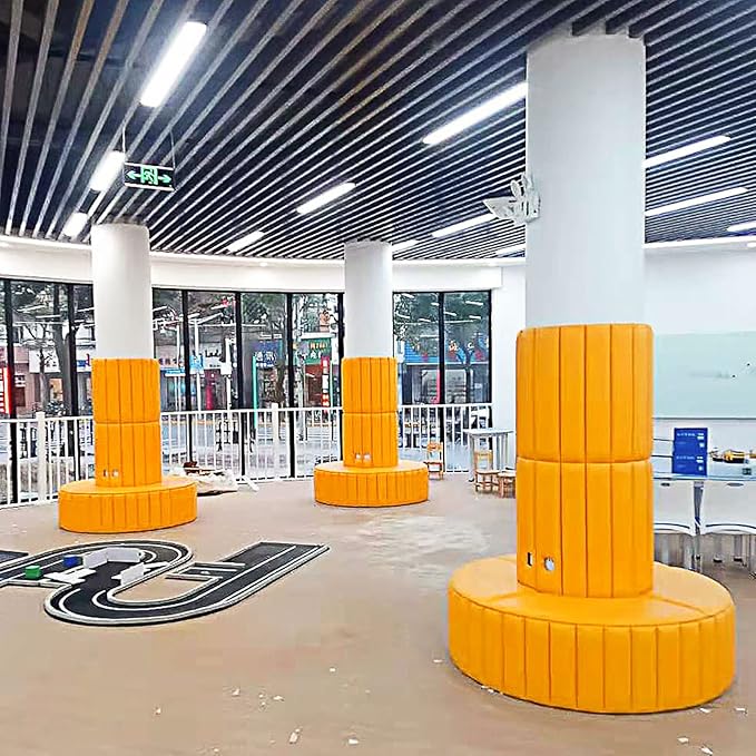 3D Anti-Collision Wall Padding, Peel & Stick Upholstered Panels, Queen Headboard, Playroom Decorative Protection, Pack of 2 Panels - 23.6' X 11.8' (Orange)