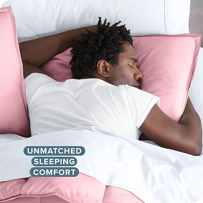 Bare Home Bedding Duvet Cover King Size - Premium 1800 Super Soft Collection - Lightweight, Cooling - Soft Breathable Bedding Duvet Cover (King, Light Pink)