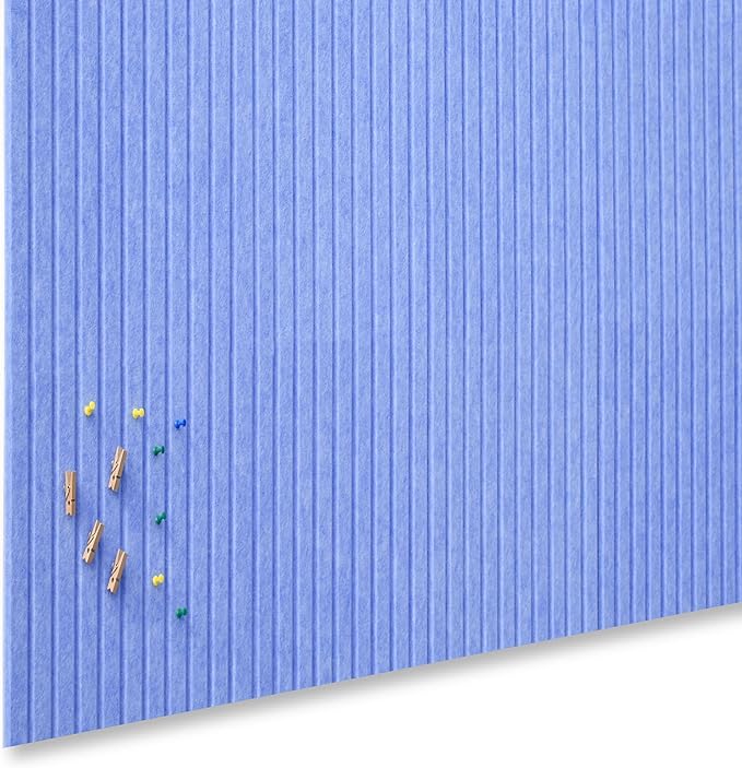 Large Cork Board Alternative-12 Pcs Self-Adhesive Felt Bulletin Board Tiles, Felt Pin Board Cork Board Tiles for Home Office Wall Decor, Tack Board 47"x35" (Light Blue