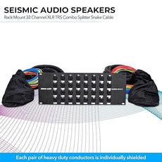 Seismic Audio Speakers Rack Mount 32 Channel XLR TRS Combo Splitter Snake Cable, 5’ And 15’ XLR Trunks, 32 Channel Splitter