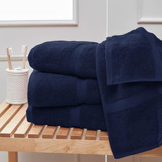 Towel Bazaar Premium Cotton Super Soft and Absorbent Turkish Towels (4-Piece Bath Towels, Navy Blue)