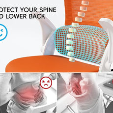 TRALT Office Chair - Ergonomic Office Chair with Back Support, Home Office Desk Chairs, 330lbs Wide Seat Big and Tall Office Chairs with Headrest, Comfy Desk Chairs (Orange)