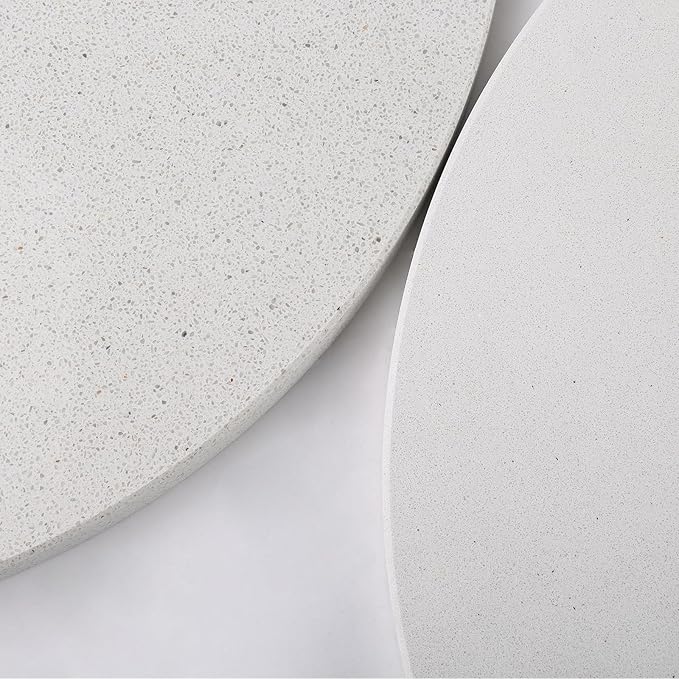 Koville Italian Marble Corner Shower Shelf for Bathroom, 10'' Marble Corner Shelves for Bath, Wall Mounted Stone Corner Shower Caddy, No Drilling Adhesive Shower Shelf - White Cliff (2-Layer)