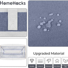 HomeHacks 2-Pack Large Laundry Basket, Waterproof, Freestanding Laundry Hamper, Collapsible Tall Clothes Hamper with Extended Handles for Clothes Toys in the Dorm and Family (Blue, 100L)