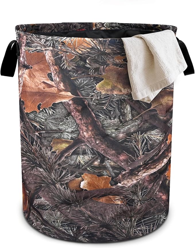 Camo Camouflage Laundry Basket Foldable Oxford Cloth Tote Bag Laundry Hamper Clothes Storage Bucket Organizer For Bathroom/Laundry Storage/Bedroom 19.6x15.7 Inch