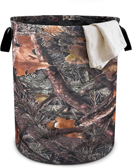 Camo Camouflage Laundry Basket Foldable Oxford Cloth Tote Bag Laundry Hamper Clothes Storage Bucket Organizer For Bathroom/Laundry Storage/Bedroom 19.6x15.7 Inch