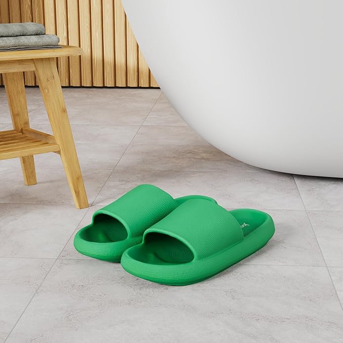 Joomra Pillow Slippers for Women and Men Non Slip Quick Drying Shower Slides Bathroom Sandals | Ultra Cushion | Thick Sole