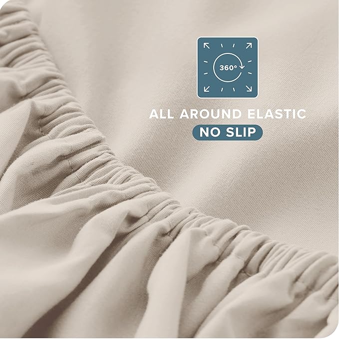 Bare Home Split California King Sheet Set - 1800 Ultra-Soft Microfiber Split California King Bed Sheets - Double Brushed - Deep Pockets - Easy Fit - 5 Piece Set - Bed Sheets (Split Cal King, Wheat)
