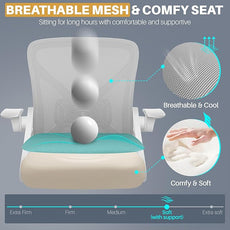 FelixKing Office Chair - Ergonomic Desk Chair Breathable Mesh Task Chair with Wheels and Lumbar Support Home Desk Office Chair with Flip up Armrest Rolling Swivel Computer Chair for Home Office Gray