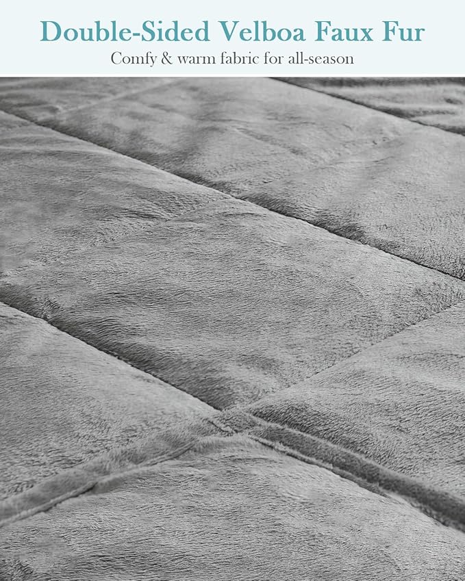 Topblan Weighted Blanket Twin Size 12lbs, Adult Weighted Blankets with Soft Warm Fabric for Sleeping and Calming, Adult Heavy Blanket for Sofa Bed, Grey, 48 x 72 inches