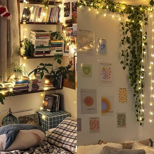 suddus Globe String Lights Bedroom, 50 Led Fairy Lights Plug in, Indoor String Lights for Classroom, Christmas, Backyard, Patio, Garden, Party, Bedroom, Living Room,Wall, Warm White